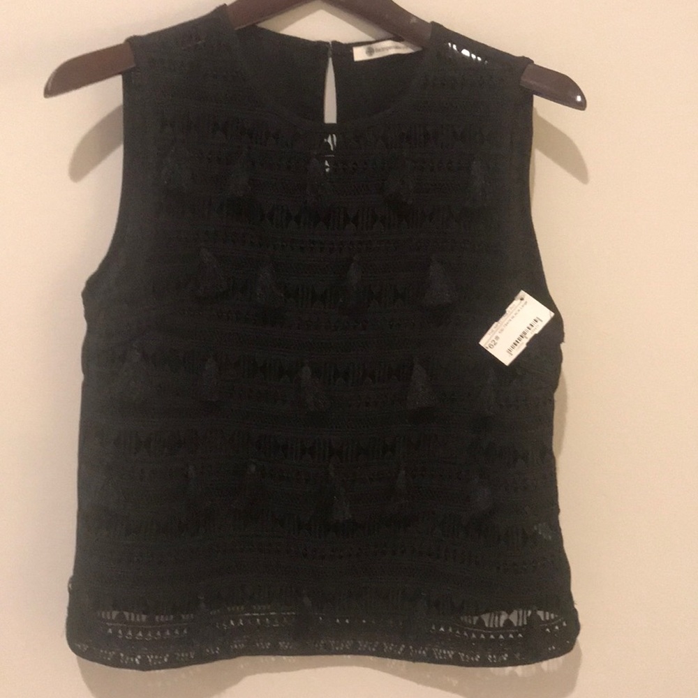 Black tassel top
